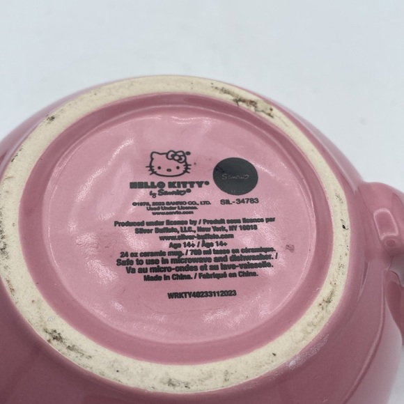 Hello Kitty by Sanrio 24 0z ceramic pink white polka dots coffee hot cocoa mug - Picture 5 of 5
